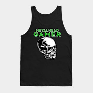 Metalhead Gamer Full Skull Green Tank Top